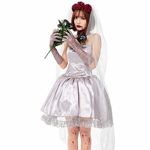 ゾンビ 花嫁 薔薇 ハロウィン 仮装 ヴァンパイア 吸血鬼 キョンシー ゴースト 幽霊 キョンシー コスプレ ワンピース ウェディング