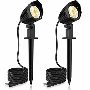 CLY LED ガーデンライト 電球色3000K パスライト 2個セット AC100V 9W スポットライト 常時点灯 高輝度 1050LM 地中埋込型 看板