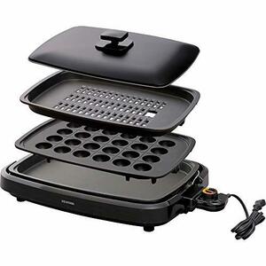  Iris o-yama smoke .. difficult hotplate takoyaki yakiniku flat surface plate 3 sheets net roasting cover attaching black 