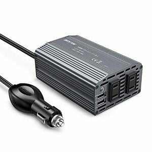 インバーター シガーソケット コンセント 300W DC12VをAC100Vに変換 USB2ポート搭載 12V車専用 カーインバーター