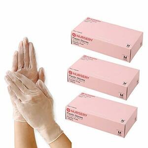 ナースリー 使い捨て手袋 プラスチックグローブ(パウダーフリー) 薄手 破けにくい 粉なし 医療 病院 3箱セット M
