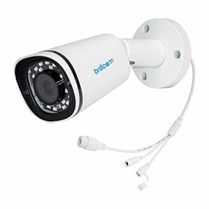 brillcam防犯カメラ 屋外 4K 監視カメラ POE IPカメラ POE給電カメラ 防水カメラ 800万画素 3840x2160超 105°の視野角 固定2.8mmレンズ