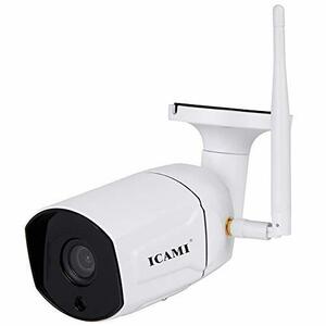 ICAMI 防犯カメラ 屋外 ワイヤレス 監視カメラ SDカード録画 留守 ネットワークカメラ 300万画素 簡単 設置 車上荒らし 家庭用 遠隔監視