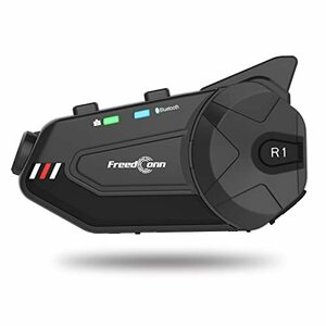 バイク用カメラ付きインカム FreedConn R1 Plus[改善された]ドライブレコーダー 1080P ループ録画 Bluetooth 5.0 WIFI搭載 6人通話