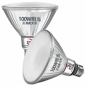 Explux LEDハイビーム電球 100W相当 広角配光形 昼白色 E26口金 屋外防水防劣化 調光対応 ガラスボディ PAR38 ビームランプ 121mm径