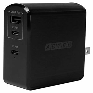 アドテック PD充電器 105W 【USB-Cｘ2+USB-A】【PSE対応/Power Delivery対応/GaN (窒化ガリウム) 対応】iPhone 12 Pro Max/Mini