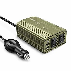 インバーター 定額300W 12V シガーソケット コンセント 300W DC12VをAC100Vに変換 USB2ポート搭載 12V車専用 カーインバーター