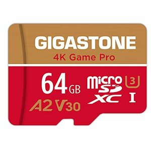 【5年保証 】Gigastone Micro SD Card 64GB A2 V30 マイクロSDカード UHS-I U3 Class 10 100/80 MB/S 高速 Gopro アクションカメラ