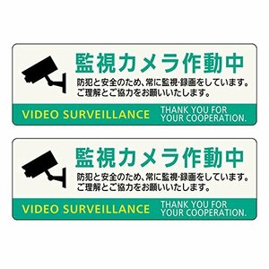 防犯ステッカー2枚セット 監視カメラ作動中 交通機関・公共施設向け 設置目的表示型