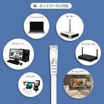 lovicool LANケーブル イーサネットケーブル CAT6準拠 ウルトラフラットケーブル やわらか 20m ホワイト_画像5