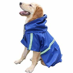 SEHOO犬のレインコート ポンチョ 柴犬 中型犬 ライフジャ ケット 小型犬 大型犬 ペット用品 雨具 防水 軽量 反射テ ープ付き (3XL,