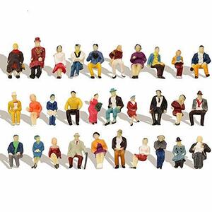 人間 人形 人物 人間フィギュア 着席人 座っている人形 塗装人 1:87 60本入り 情景コレクション 箱庭 装飾 鉄道模型 建物模型 ジオラマ