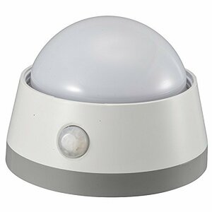 オーム電機 LEDセンサーライト 明暗+人感センサー 白色LED 電池式 プッシュライト NIT-BLA6JD-WN