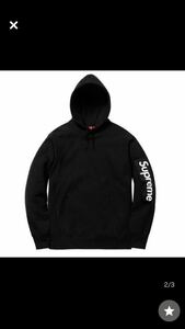 Supreme Sleeve patch hooded sweat shirt 黒　M 袖ロゴ フーディー スウェット パーカー シュプリーム box logo ロゴSweatshirt