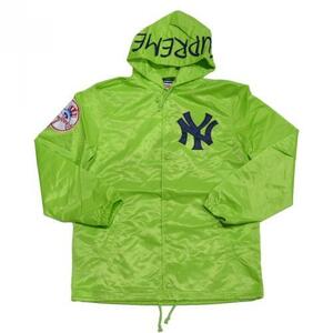 SUPREME シュプリーム Yankees Satin Hooded Coaches Jacket コーチジャケット 15ss ライム S R2A-130032