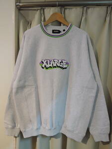 X-LARGE XLARGE XLarge GRAFFITI CREWNECK SWEAT пепел вырез лодочкой L размер популярный товар 