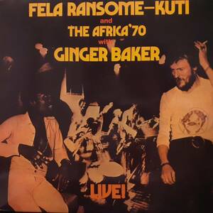 美品 米CELLULOID盤LP！Fela Ransome Kuti and The Africa '70 with Ginger Baker / Live! 1987年 CELL6134 アフロ名盤！ Cream Afro FUNK