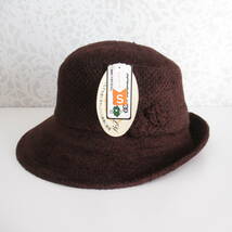 ■未使用　型くずれしにくい　モチーフ付き帽子　S（56cm）　ブラウン系■_画像1