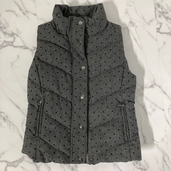 ダウンベスト GAP 水玉柄 グレー