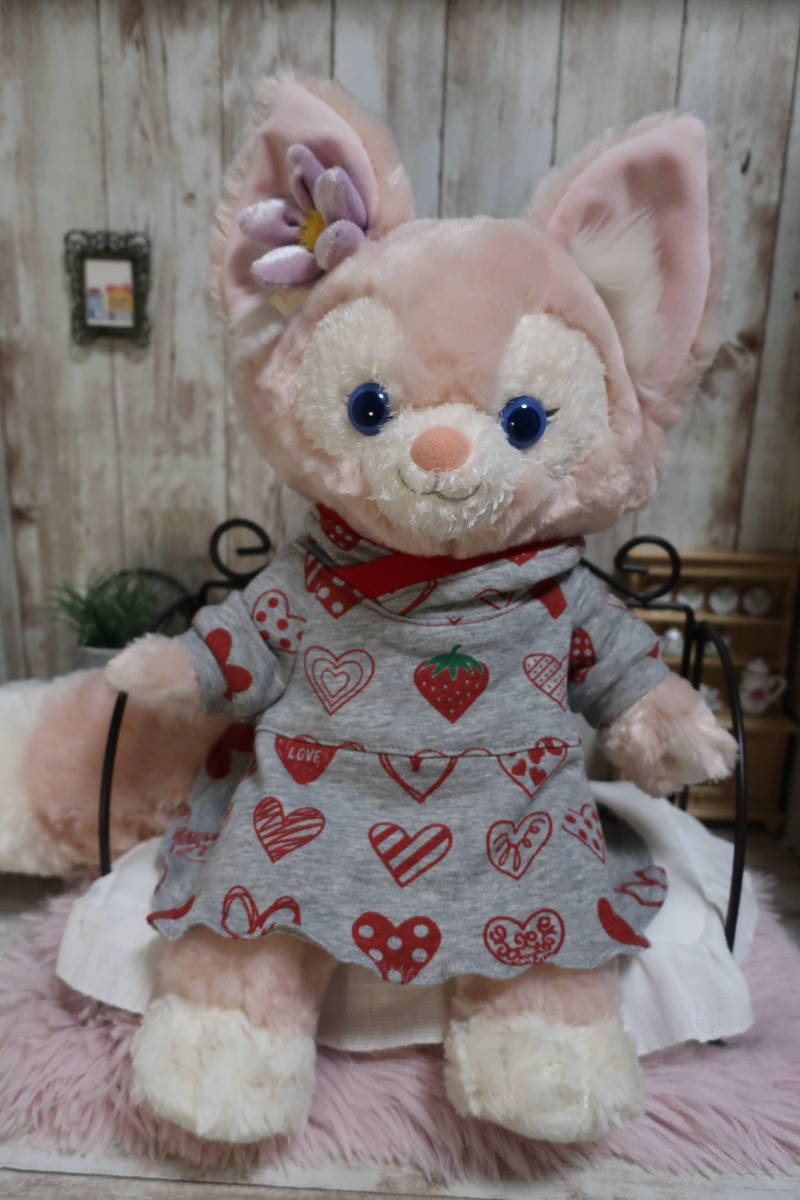 Grey Heart Pattern Lina Belle S Size Costume Stuffed Animal Clothes Handmade Hoodie-Style Dress, character, Disney, ShellieMay