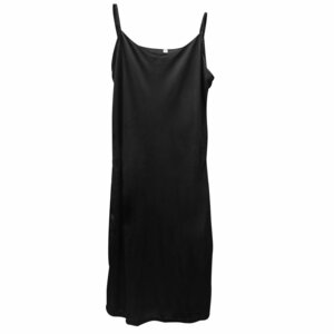  camisole One-piece long One-piece no sleeve satin lustre feeling less ground goods M size black 