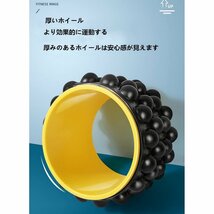 ヨガホイール 体幹トレーニング ピラティス ダイエットグッズ ストレッチ ストレッチリング ブルー×ミントブルー 太丸模様_画像8