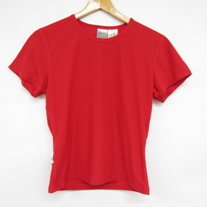 ナイキ トレーニングウエア 半袖Tシャツ 丸首 ロゴ刺繍 ストレッチ レディース XLサイズ レッド NIKE