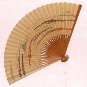 fan paper fan bamboo mountain. . total length approximately 22.5cm tea utensils ... sense ... kimono small articles [3395][b]
