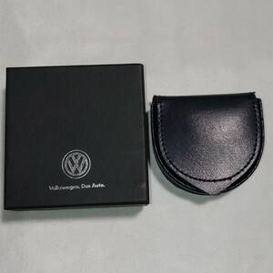 Volkawargen フォルクスワーゲン オリジナル コインパース 牛革 内貼/PU合皮 約W7.5×L7.3×H11.8cm コインケース 小銭入れ 未使用【3425】