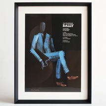 BALLY バリー 1984年 アラン・ゴーチェ Alain Gauthier ゴティエ フランス ヴィンテージ 広告 額装品 レア フレンチ ポスター 稀少_画像1