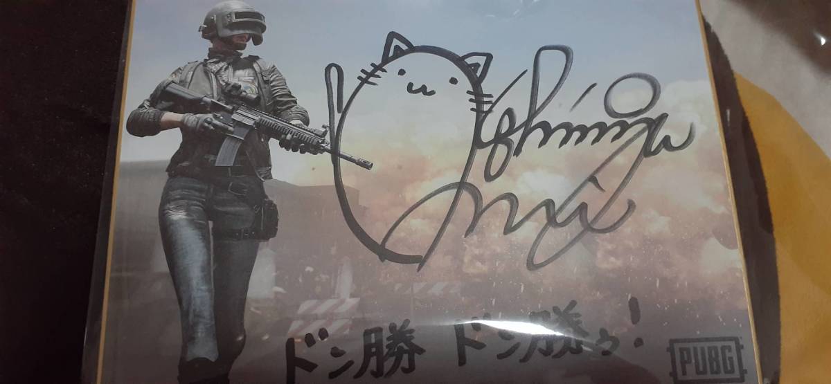 ★Free shipping★ Voice actor Ami Koshimizu × PUBG MOBILE autographed colored paper, Celebrity Goods, sign