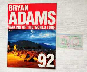 ブライアン・アダムス コンサート パンフレット チケット 半券 Bryan Adams Waking up the world tour Japan 92