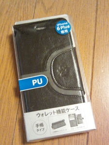 ◆送料無料◆iPhone6/6s Plus 手帳型ケースPUレザー　★猫足肉球　型押し★カード収納可 スタンド機能付 P-NBi6-ST/BK-44