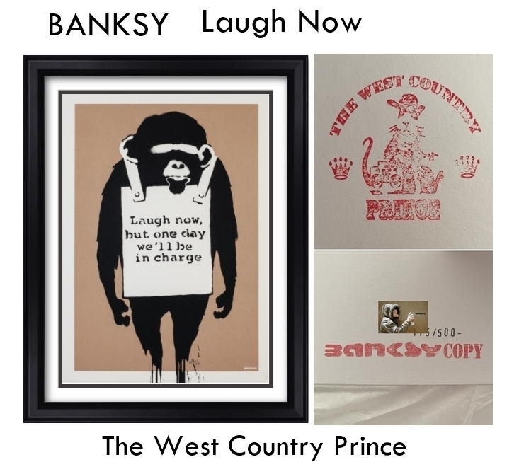 激安正規 Banksy LAUGH NOW バンクシー シルクスクリーン ポスター 