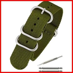△ Имя размера: 16㎜_ Army Green △ Calme (Calm) Nato Belt Watch Band G10 премиум -замена нейлона Легкая ремешок