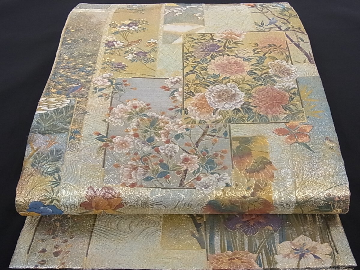 1年保証』 全通 近代花鳥画 24金プラチナ三重箔 未使用 保管品分析通知