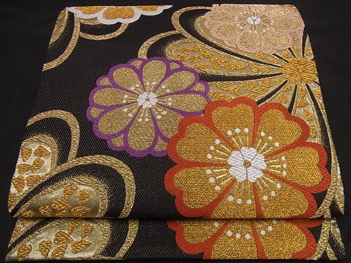 上質 袋帯 六通 刺繍 金通し 桜 丸紋 逸品 ecousarecycling.com