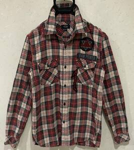 * Hysteric Glamour HYSTERIC GLAMOUR HG damage repair processing badge check flannel shirt tops M BJBB.AA