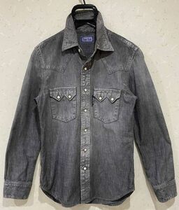 * Hollywood Ranch Market b lube Roo BLUE BLUE.... gray car n blur - long sleeve western shirt tops made in Japan 1/S BJBA.C