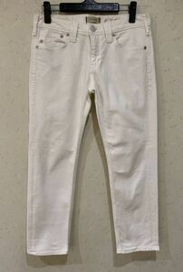 * Yanuk YANUK Cecil 57131058 stretch ankle white Denim pants kai tuck tag 24 BJBA.H