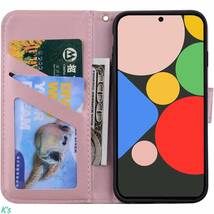 ピンク かわいい おしゃれ ウサギ 手帳型 PUレザー 横置き google pixel 6a 全面保護 財布型 スタンド機能 カード収納 ケース カバー_画像1