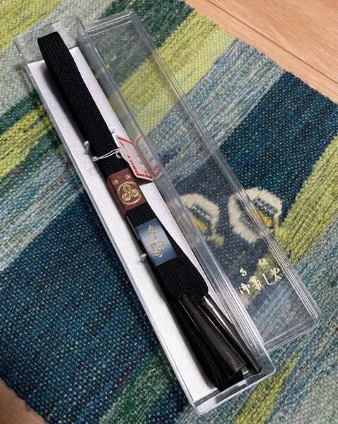 新品 帯締め 手ぐみひも 黒
