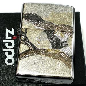 ZIPPO ライター 和柄 鷹 ジッポ シルバー 日本 和風 縁起物 タカ 銀 御守り デンチュウバン メンズ プレゼント ギフト