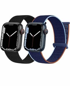 Apple Watch バンドアップルウォッチ バンド 38mm 40mm 41mm ナイロンバンド iWatch Series 7/SE/6/5/4/3/2/1対応　2本