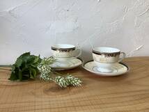 S110227XR【中古美品・保管品】WEDGWOOD ウェッジウッド CORNUCOPIA コーヌコピア ティーカップ＆ソーサー 2客セット ブランド食器_画像1