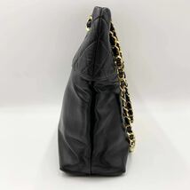 1円 最高級 CHANEL シャネル ココマーク マトラッセ トートバッグ ワンショルダーバッグ チェーンショルダー ブラック 黒 レザー A4 肩がけ_画像7