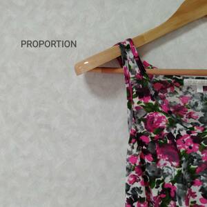 PROPORTION BODY DRESSING プロポーションボディドレッシング 花柄 ノースリーブ ワンピース ミニ丈 ハイウエスト サイズ3 SJJ104