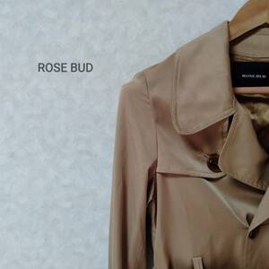 ROSE BUD Rose Bud trench coat outer plain long height waist belt double button clean . on goods Gold one size SJJ109