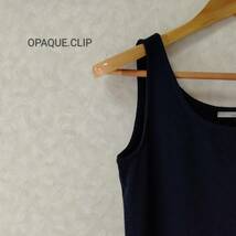 OPAQUE.CLIP オペークドットクリップ キャミワンピース 無地 ノースリーブ ひざ丈 レディース サイズM ブルー SJJ46_画像1