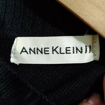 ANNE KLEIN アンクライン ハイネック ニット セーター トップス 長袖 バックボタン 毛100％ シンプル ブラック サイズM SJ291_画像7